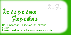 krisztina fazekas business card